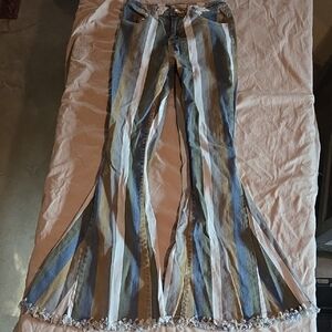 Striped Flare & Wide Leg Jeans